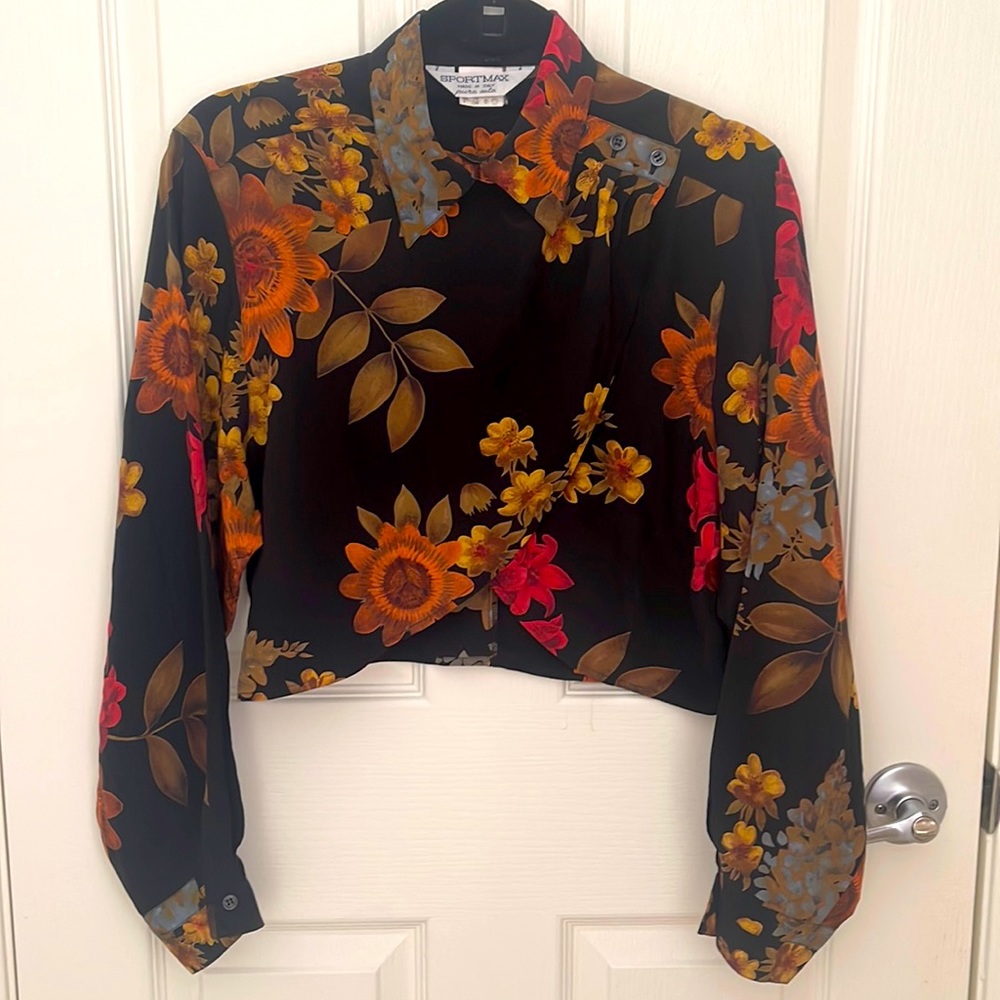 Sportmax by Max Mara VINTAGE 100% Silk blouse made in Italy size 6